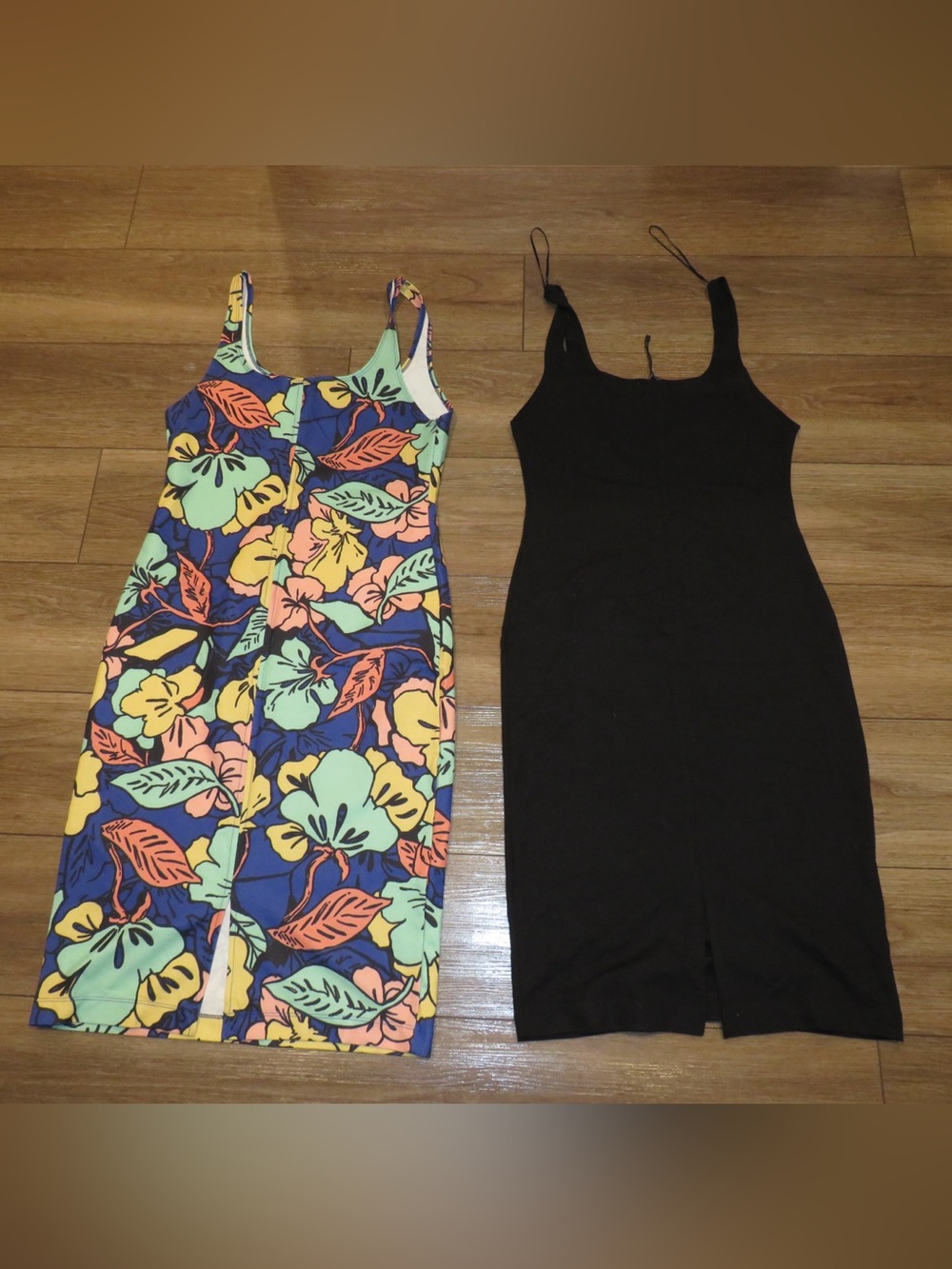 Zara Black Mini Tank Dress and Multicolor Floral Midi Slip size XL